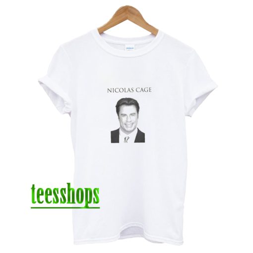 John Travolta Parody Nicolas Cage T-Shirt AA