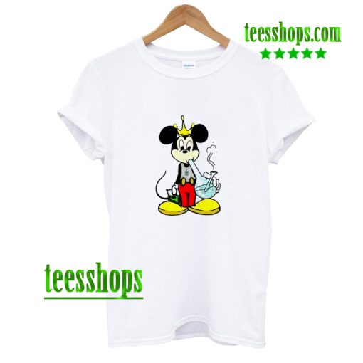 Mickey Mouse Smoking a Bong Marijuana 420 Stoner Weed T Shirt AA