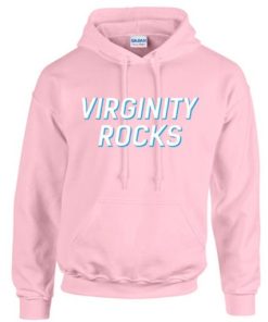 Virginity Rocks Light Pink Hoodie AA