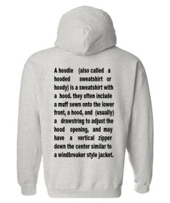 a hoodie ( also called a hooded hoodie back AA