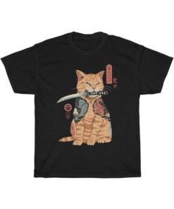Catana cat samurai t shirt AA