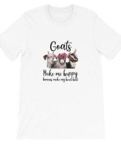Goats make me happy humans make my head hurt Short-Sleeve Unisex T-Shirt AA