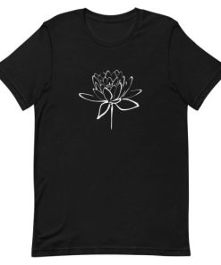 Lotus Flower Calligraphy Short-Sleeve Unisex T-Shirt AA