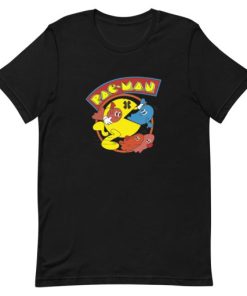 Vintage 80s Pac Man Short-Sleeve Unisex T-Shirt AA
