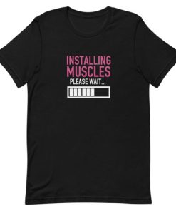 installing muscles please wait Short-Sleeve Unisex T-Shirt AA