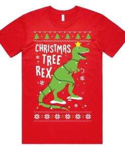 Christmas Tree Rex T-Rex T-shirt AA