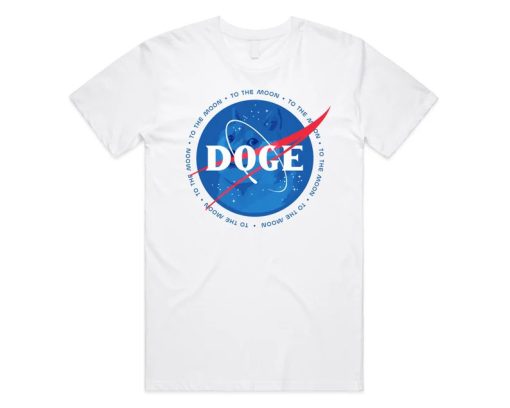 DOGE Coin The Moon Space T-Shirt AA