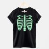 Glow In The Dark Halloween Skeleton Rib Cage Shirt AA