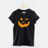 Halloween Girls Winking Pumpkin Face Shirt AA