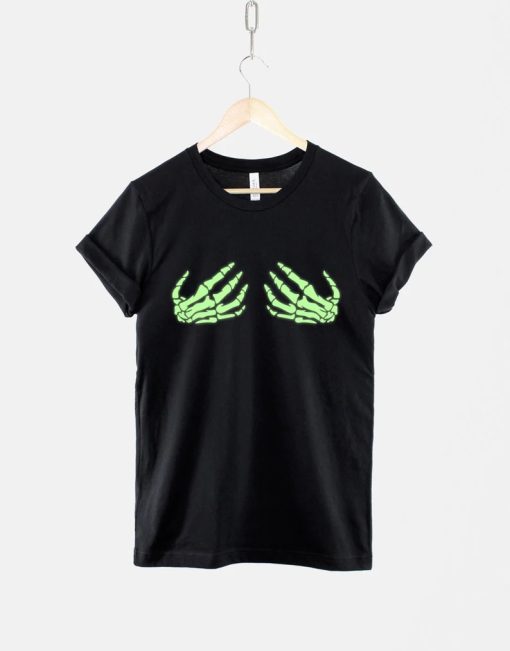 Skeleton Hands On Boobs T-Shirt AA