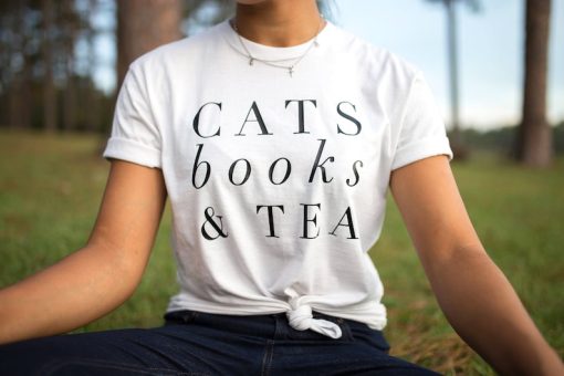 Cats Books and Tea T-Shirts AA