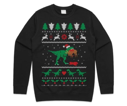 T-Rex Eating Reindeer Sweater AA