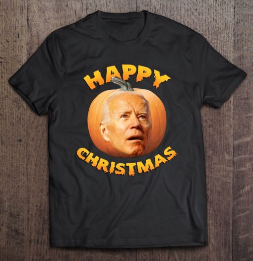 Funny Anti Joe Biden Happy Christmas Holiday Pumpkin Head SHIRT AA