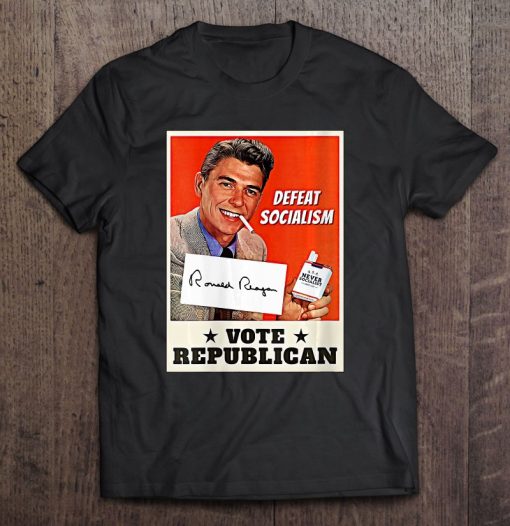 Ronald Reagan Defeat Socialism Vote Republican T-SHIRT AA