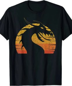 Retro Vintage Sunset Dragon T-Shirt AA