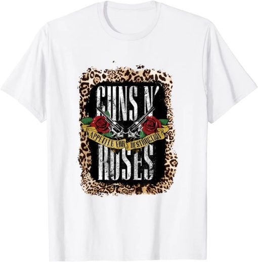 Roses Music Band Leopard Vintage Rock Style Rock n Roll T-Shirt AA