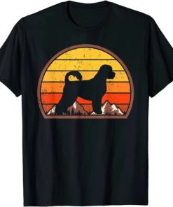 Sunset Silhouette Vintage Portuguese Water Dog T-Shirt AA