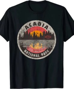 Vintage Acadia National Park Maine Camping Hiking T-Shirt AA