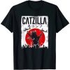 Vintage Catzilla Japanese Sunset Style Cat T-Shirt AA