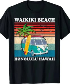 Vintage Family Vacation Retro Honolulu Hawaii Waikiki Beach T-Shirt AA