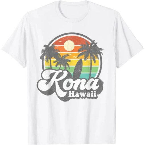 Vintage Kona Beach Hawaii Surf Hawaiian Surfing 70's T Shirt AA