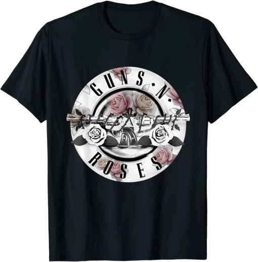 guns n' roses official floral bullet t shirt AA