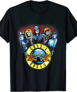 guns n' roses official skeletons bullets t shirt t shirt AA