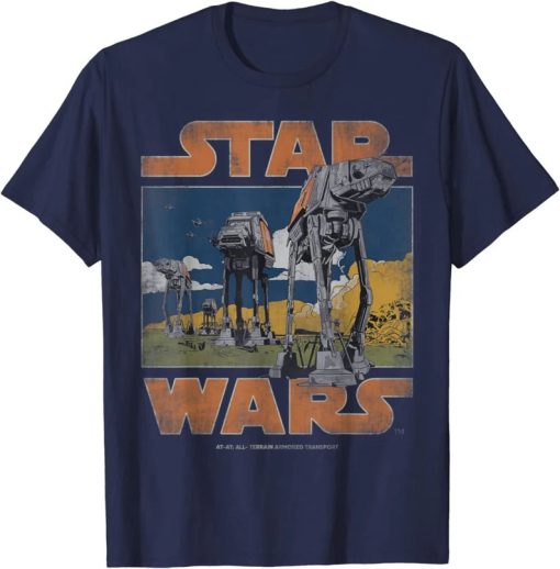 star wars at at walkers vintage t shirt AA