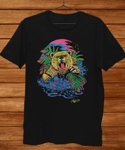 Neff Psychedelic Neon Grizzly Bear Shirt AA