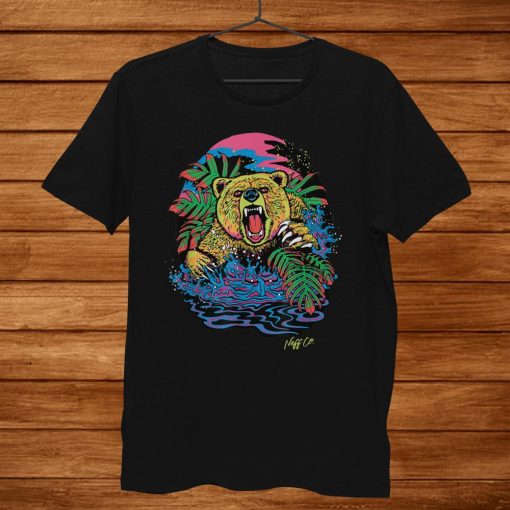 Neff Psychedelic Neon Grizzly Bear Shirt AA