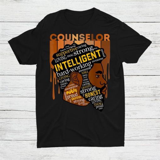 School Counselor Black Men Beards Love Melanin Shirt AA