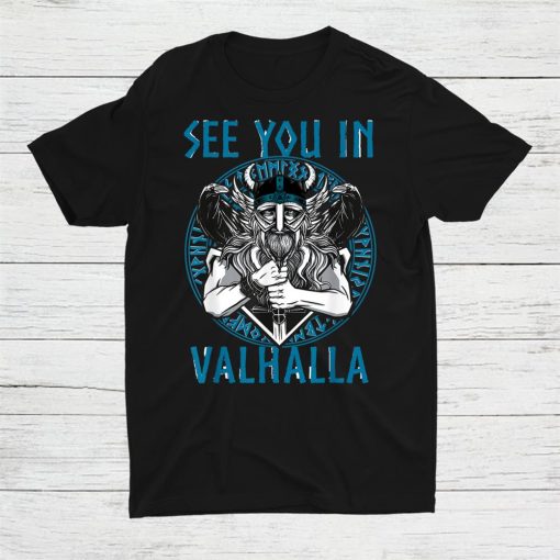 Viking Warrior Sword Valhalla Runes Norse Compass Shirt AA