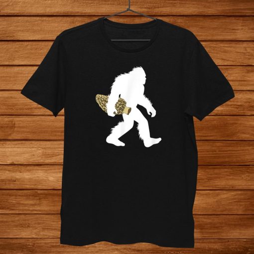 Bigfoot With Morel Mushroom Shirt Sasquatch Fungi Shirt AA