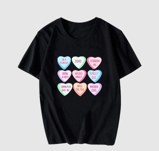 Official Boston candy hearts valentine's day spill the tea T Shirt