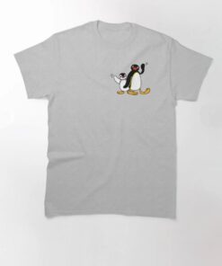 Angry Pingu waving penguin Cute Tshirt thd